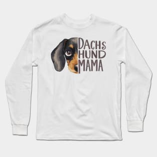 Dachshund Mama Dog Lover Cute Animal Face Long Sleeve T-Shirt